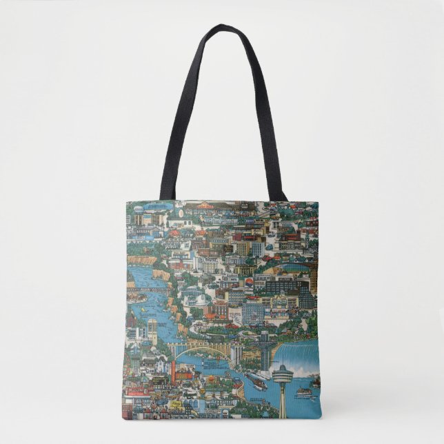 Bolso De Tela Mapa de Niagara Falls (Anverso)