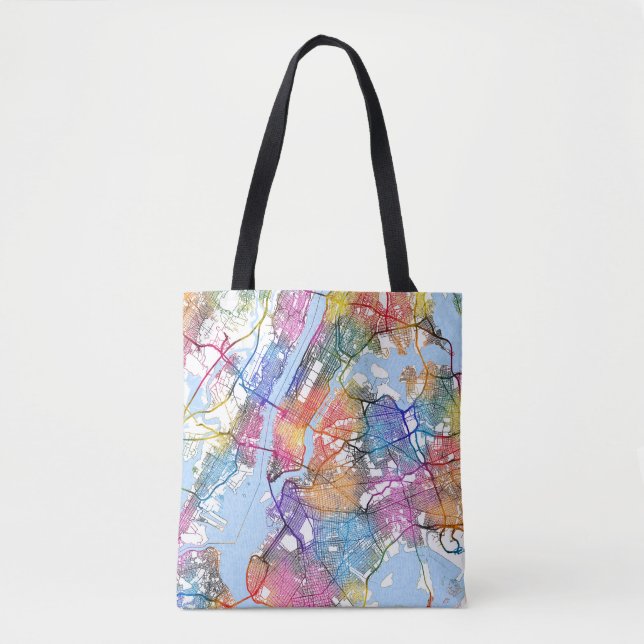 Bolso De Tela Mapa de Nueva York (Anverso)