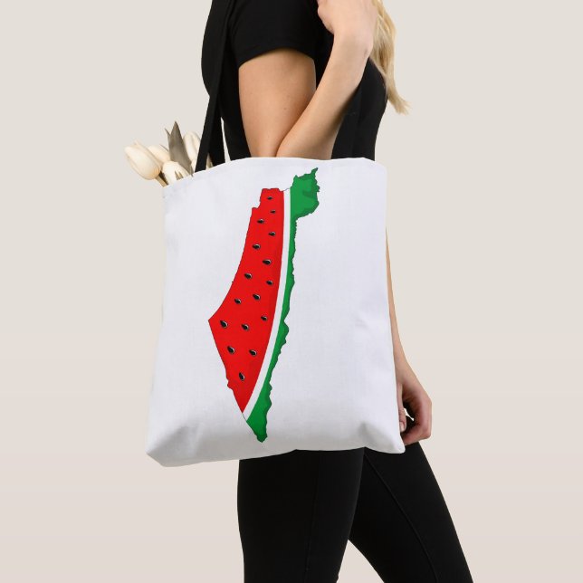 Bolso De Tela Mapa de Palestina sandía símbolo de la libertad (Detalle)