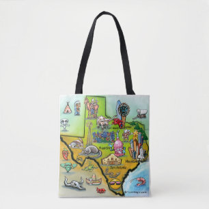 Bolso De Tela Mapa de Personalizados de Texas