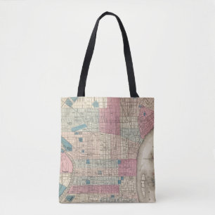 Bolso De Tela Mapa de Philadelphia, Pennsylvania