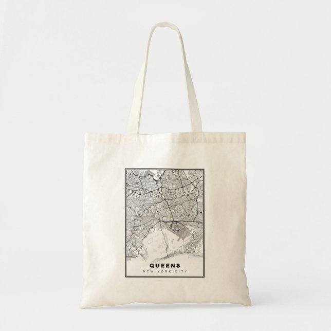 Bolso De Tela Mapa de Queens (Frente)