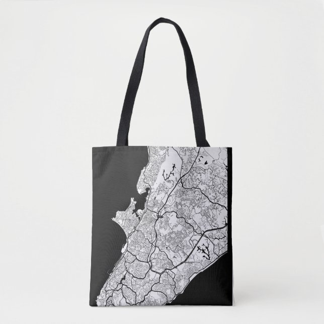 Bolso De Tela Mapa de Salvador Brasil (Anverso)