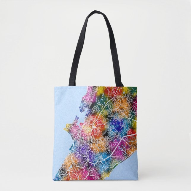 Bolso De Tela Mapa de Salvador de Brasil (Anverso)