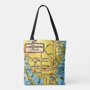 Bolso De Tela Mapa de San Petersburgo Florida 