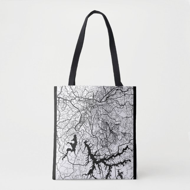 Bolso De Tela Mapa de São Paulo Brasil (Anverso)