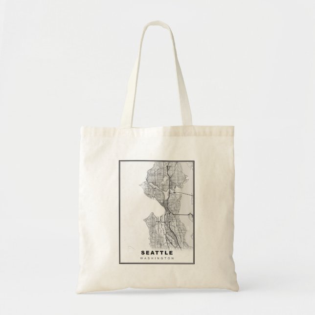 Bolso De Tela Mapa de Seattle (Frente)
