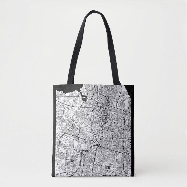 Bolso De Tela Mapa de Surabaya Indonesia (Anverso)