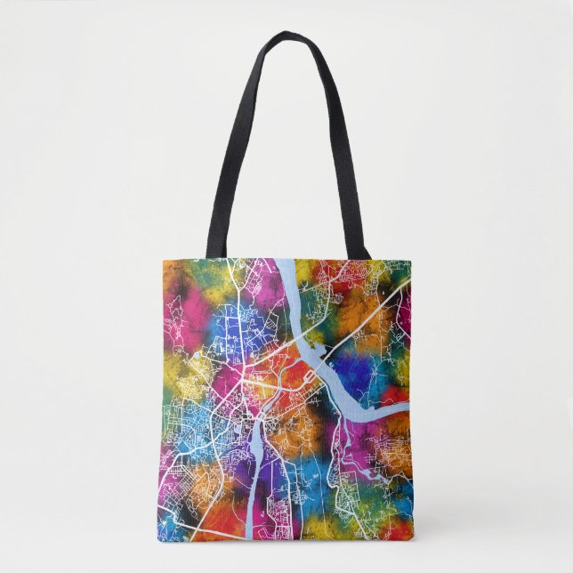 Bolso De Tela Mapa de Thane Maharashtra (Anverso)