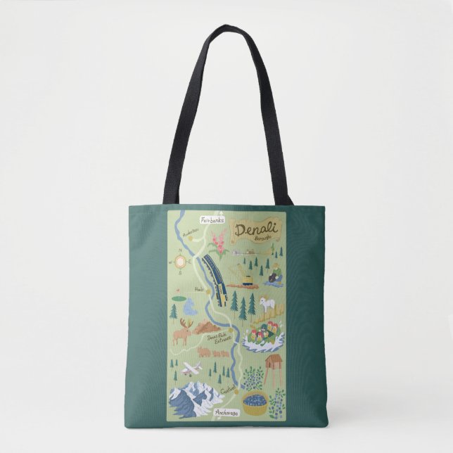 Bolso De Tela Mapa de Toto Bag de Denali Borough (Anverso)