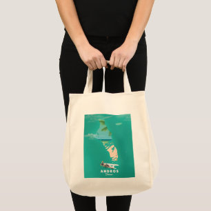 Bolso De Tela Mapa de vacaciones de Andros Bahamas.