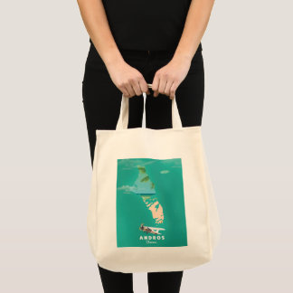 Bolso De Tela Mapa de vacaciones de Andros Bahamas.