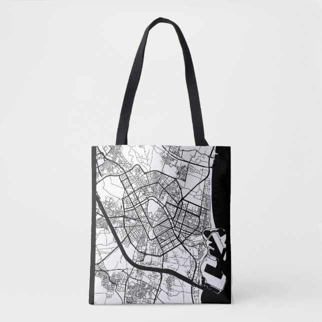 Bolso De Tela Mapa de Valencia España (Anverso)