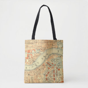 Bolso De Tela Mapa de Vintage del Támesis de Londres