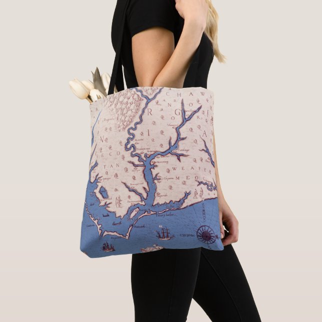 Bolso De Tela Mapa de Virginia (Detalle)