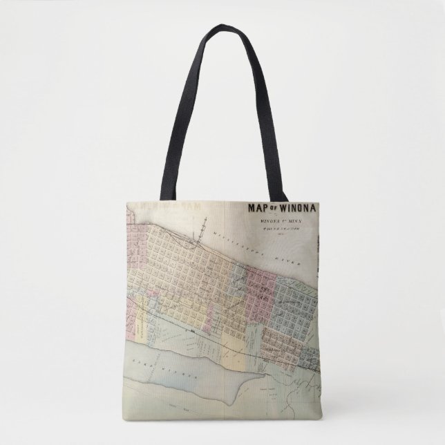 Bolso De Tela Mapa de Winona, Minnesota (Anverso)