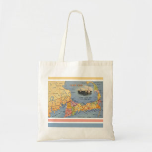 Bolso De Tela Mapa del antiguo Cabo Cod Massachusetts