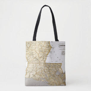 Bolso De Tela Mapa del atlas de Luisiana