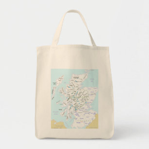 Bolso De Tela Mapa del clan del tote del ultramarinos de Escocia