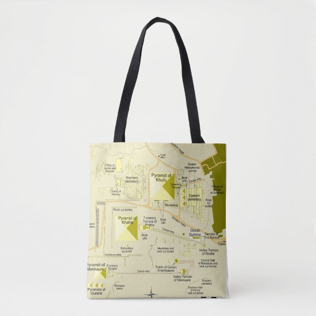 Bolso De Tela Mapa del complejo piramidal de Giza (Anverso)