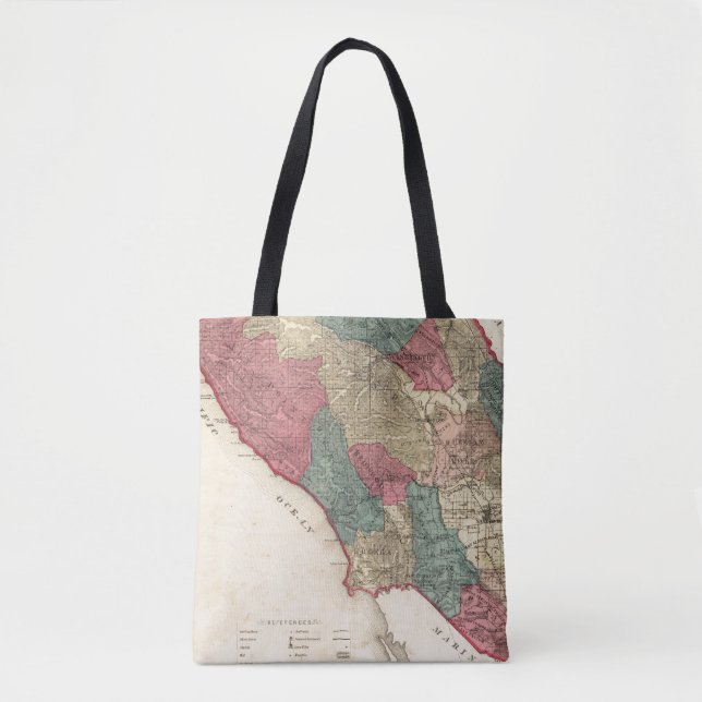 Bolso De Tela Mapa del condado de Sonoma California (Anverso)