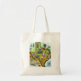 Bolso De Tela Mapa del dibujo animado de Tejas