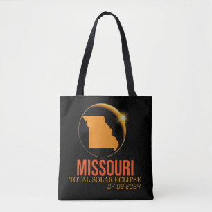 Bolso De Tela Mapa del eclipse solar total de Missouri del 8 de