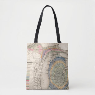 Bolso De Tela Mapa del estado de Michigan