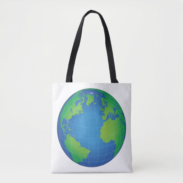 Bolso De Tela Mapa del Globo Mundial (Anverso)