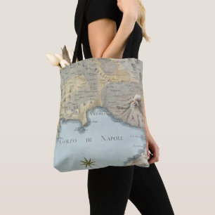 Bolso De Tela Mapa del golfo de Nápoles y de los alrededores