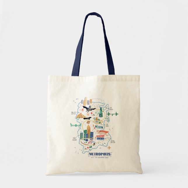Bolso De Tela Mapa del libro de historias de Metropolis (Frente)