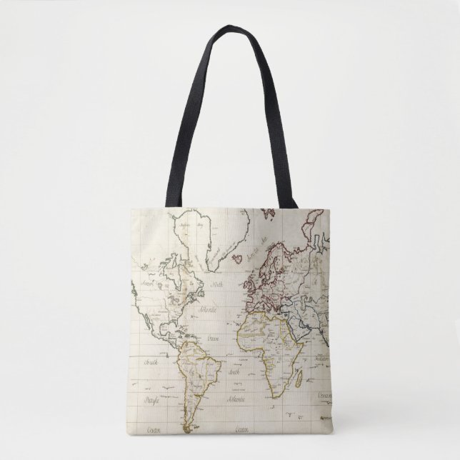 Bolso De Tela Mapa del mundo (Anverso)