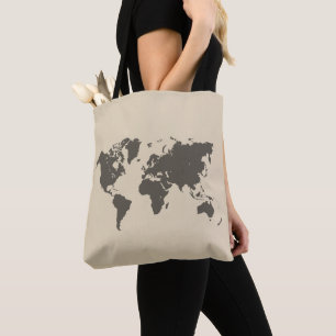 Bolso De Tela Mapa del mundo