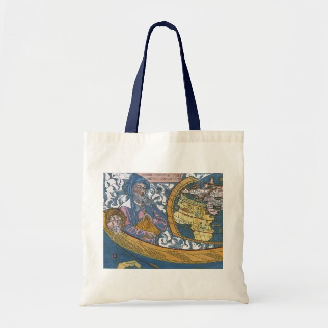 Bolso De Tela Mapa del mundo antiguo con Claudius Ptolemy, 1507 (Frente)