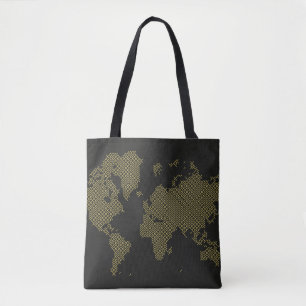 Bolso De Tela Mapa del mundo de Digitaces
