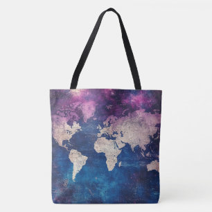 Bolso De Tela Mapa del mundo de la época celestial (4)