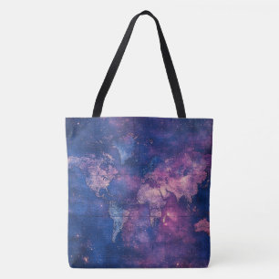 Bolso De Tela Mapa del mundo de la vieja morada celestial (10)