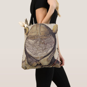 Bolso De Tela Mapa del mundo del casquillo del tonto