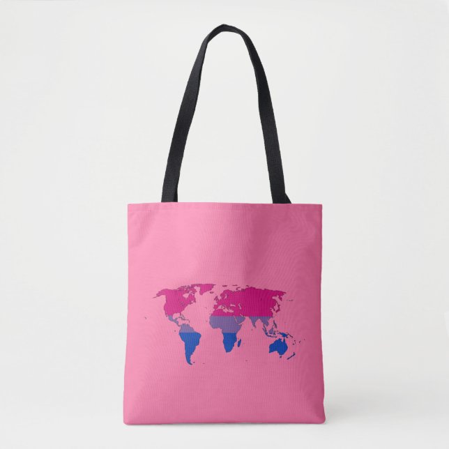 Bolso De Tela Mapa del mundo del orgullo bisexual (Anverso)