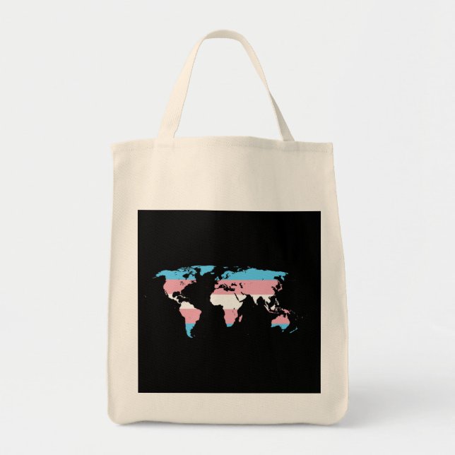 Bolso De Tela Mapa del mundo del orgullo transgénero (Frente)