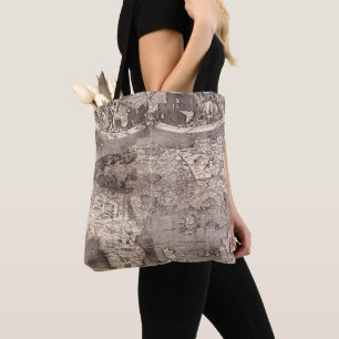 Bolso De Tela Mapa del mundo el   1507