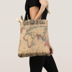 Bolso De Tela Mapa del mundo que muestra el Imperio británico