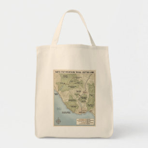 Bolso De Tela Mapa del Sendero de Santa Cruz California Redwood