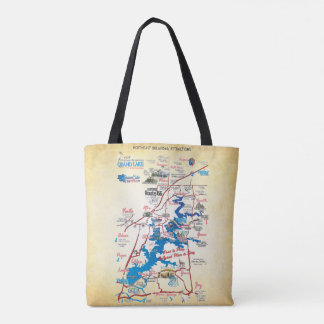 Bolso De Tela Mapa dimensional 19 Poster de Grand Lake OK