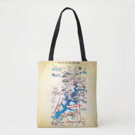Bolso De Tela Mapa dimensional 20z Tote Bag de Grand Lake OK