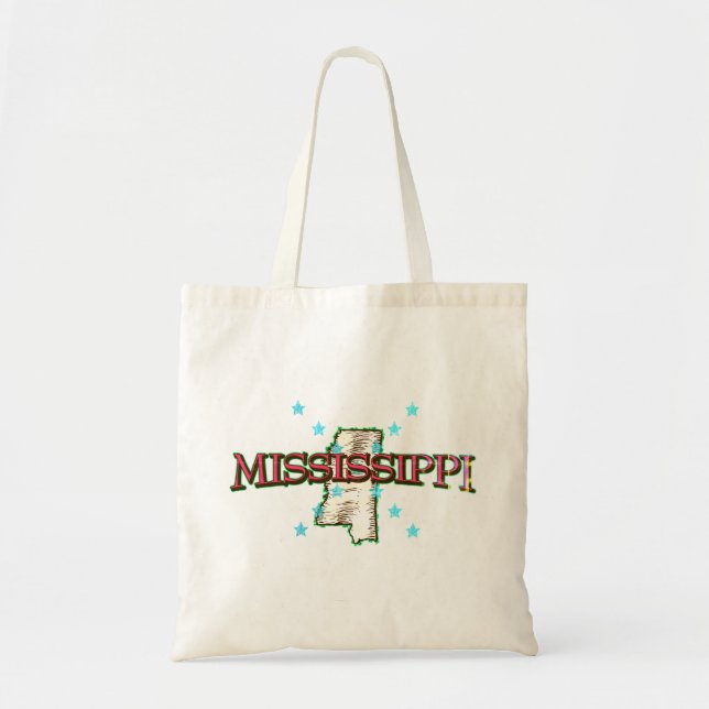 Bolso De Tela Mapa estatal de Mississippi (Frente)
