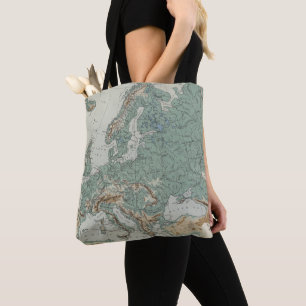 Bolso De Tela Mapa físico de Europa