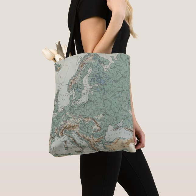 Bolso De Tela Mapa físico de Europa (Detalle)