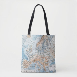 Bolso De Tela Mapa físico de Europa (1916)