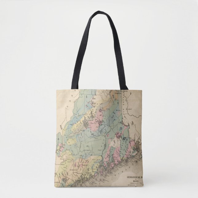 Bolso De Tela Mapa geológico de Maine (Anverso)
